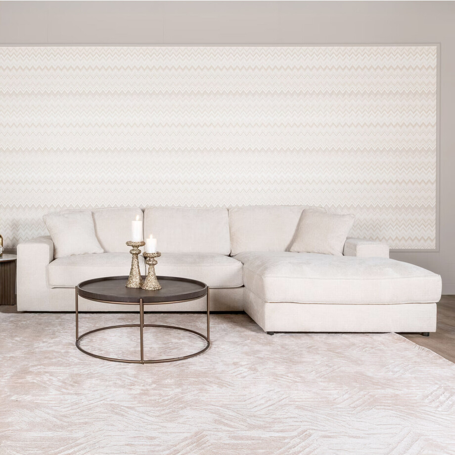 Richmond 2,5-zits Loungebank 'Santos' Rechts, Chenille, kleur Beige Richmond 2,5-zits Loungebank 'Santos' Rechts, Chenille, kleur Beige afbeelding 1