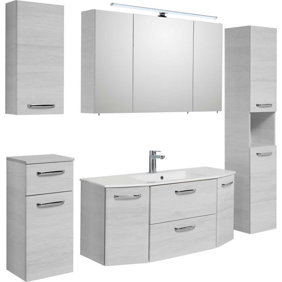 Saphir Badkamerserie Quickset 936 Wastafelmeubel, inclusief deurdemper, 9 deuren, 1 klep, grepen glanzend chroom (set, 5-delig) afbeelding 1