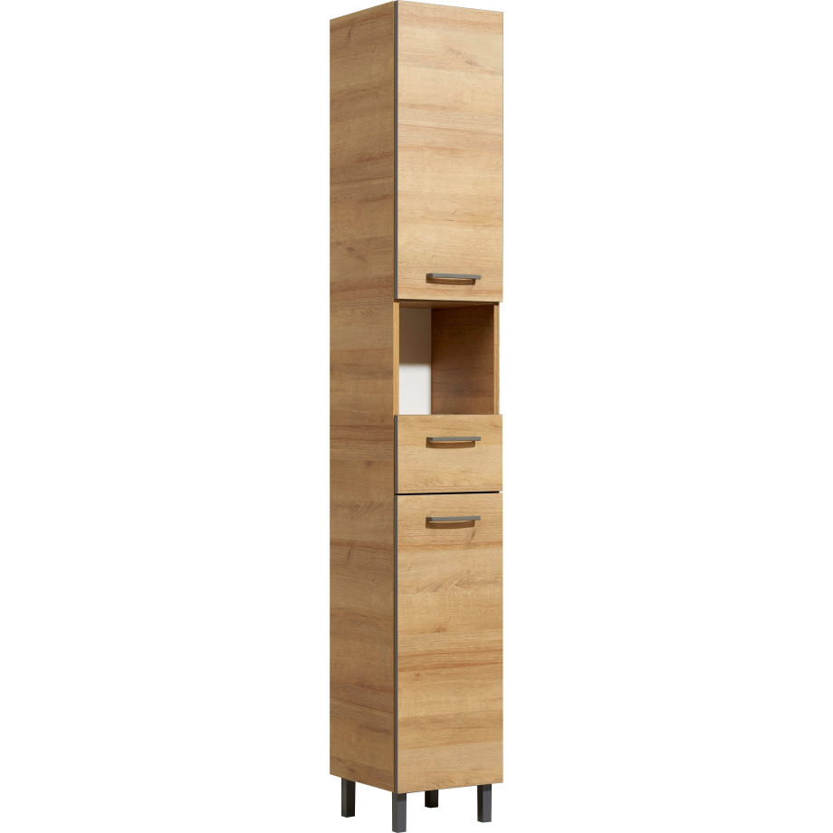 Saphir Hoge kast Quickset 919 Badkamer hoge kast incl. deurdemper, grepen in grijs afbeelding 1