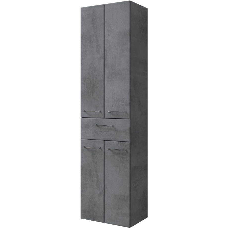 Saphir Hoge kast Quickset 945 Badkamermeubel, 50 cm breed, 4 deuren, 1 lade Hoge badkamerkast inclusief deurdemper, grepen in glanzend chroom afbeelding 1