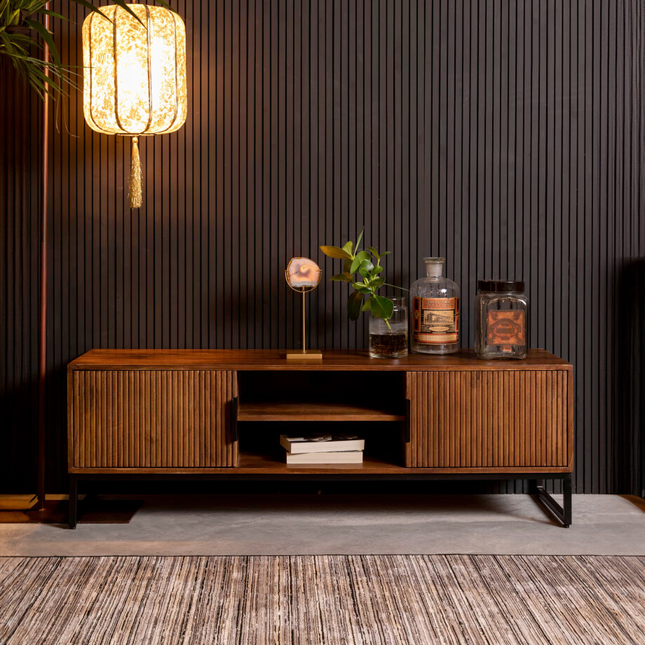 Dutchbone TV-meubel 'Saroo' 140cm, Mangohout afbeelding 1