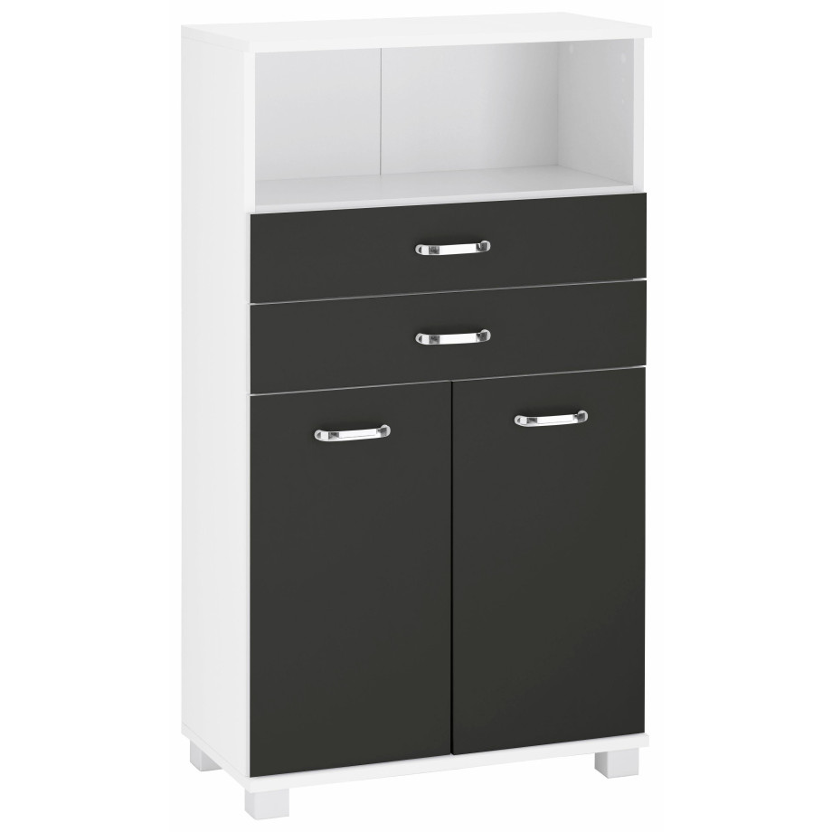 Schildmeyer Halfhoge kast Colli Breedte 60 cm, badkamerkast met metalen handgrepen, plank afbeelding 1