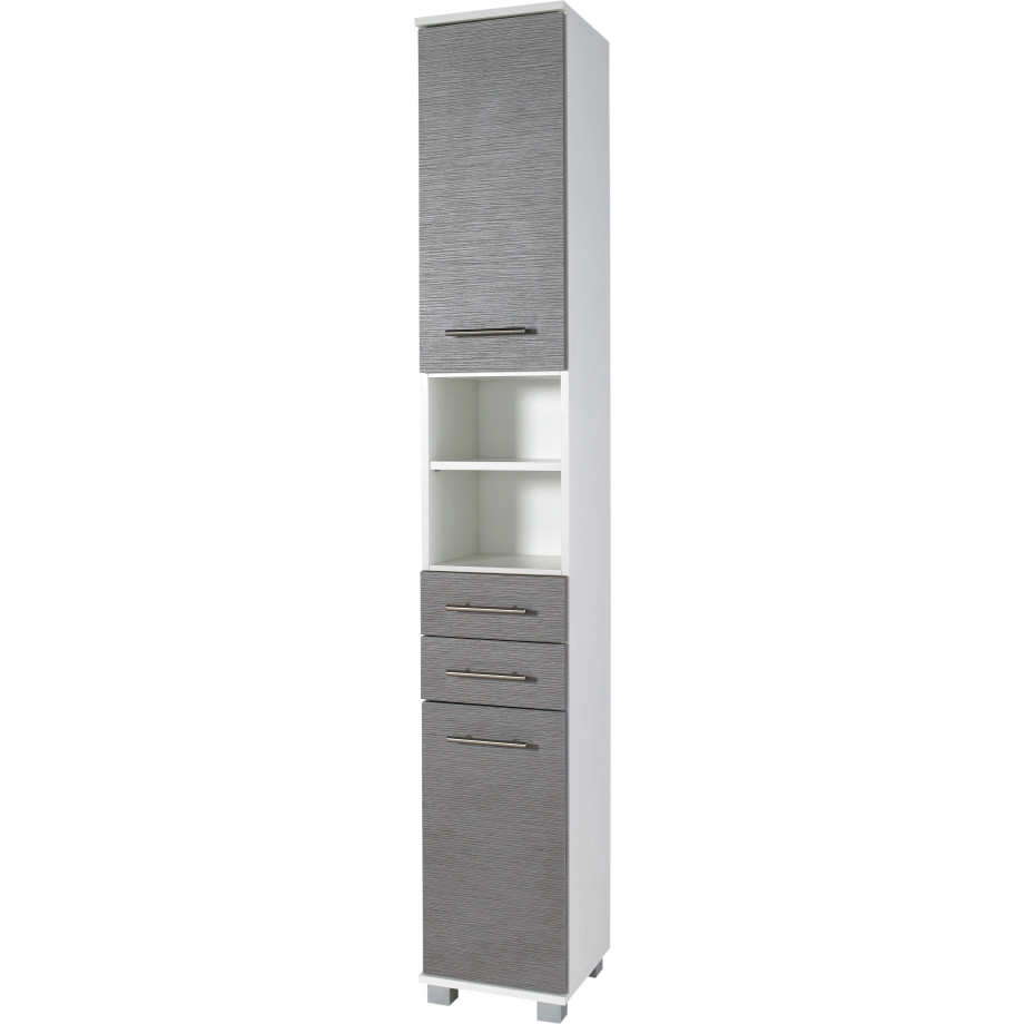 welltime Hoge kast Emmi Breedte 30 cm, metalen grepen, met 2 laden afbeelding 1