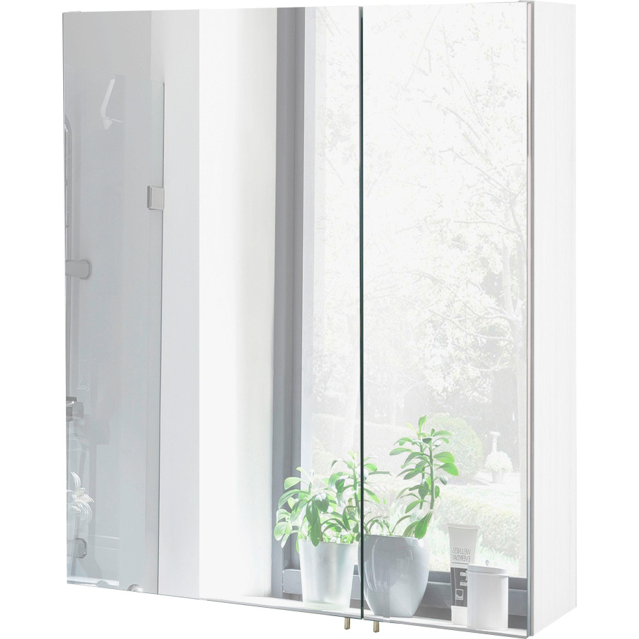 Schildmeyer Spiegelkast Basic Breedte 60 cm, 2-deurs, glasplateaus, Made in Germany afbeelding 1