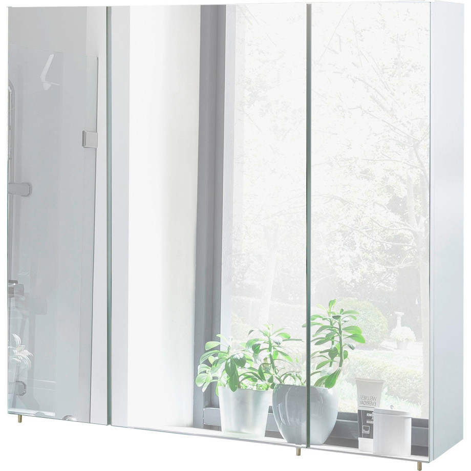 Schildmeyer Spiegelkast Basic Breedte 80 cm, 3-deurs, glasplateaus, Made in Germany afbeelding 1