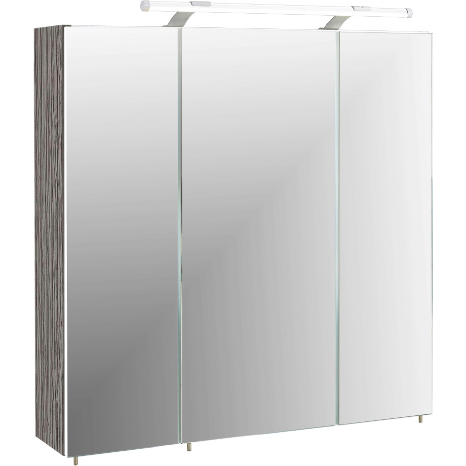 Schildmeyer Spiegelkast Dorina, mit höhenverstellbaren Glasböden Breedte 70 cm, 3-deurs, ledverlichting, schakelaar-/stekkerdoos afbeelding 1