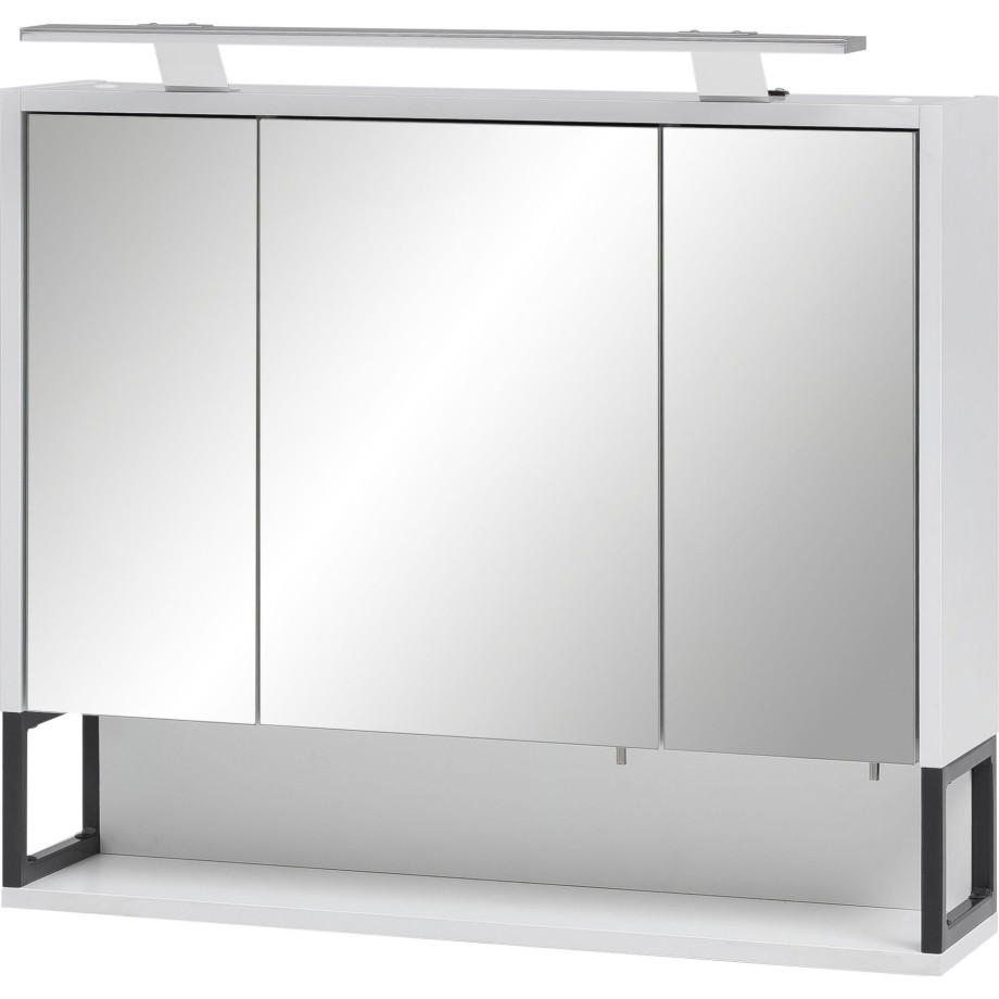 Schildmeyer Spiegelkast Limoen Breedte 70 cm, 3-deurs, ledverlichting, schakelaar-/stekkerdoos afbeelding 1