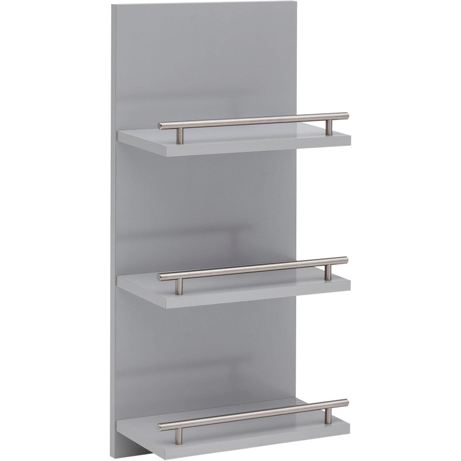 Schildmeyer Wandplank Nikosia Breedte 30 cm, 3 plateaus, met metalen reling afbeelding 1