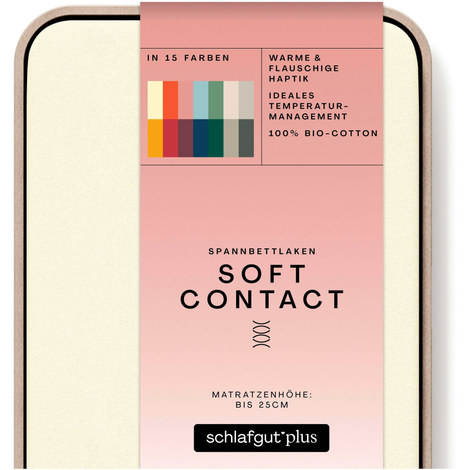 Schlafgut Hoeslaken Soft Contact 100% bio katoen (1 stuk) afbeelding 1