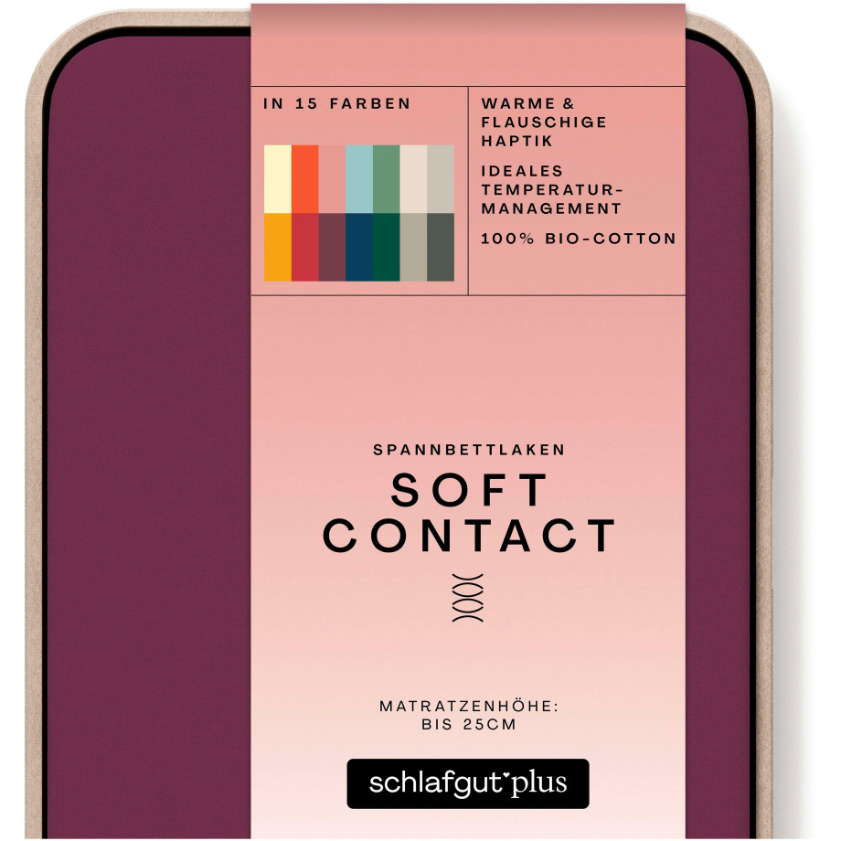 Schlafgut Hoeslaken Soft Contact 100% bio katoen (1 stuk) afbeelding 