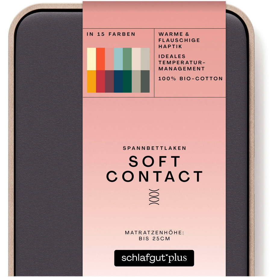 Schlafgut Hoeslaken Soft Contact 100% bio katoen (1 stuk) afbeelding 1