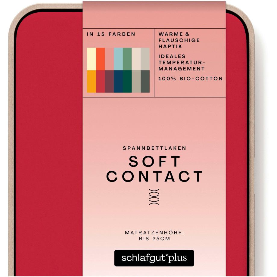 Schlafgut Hoeslaken Soft Contact 100% bio katoen (1 stuk) afbeelding 1