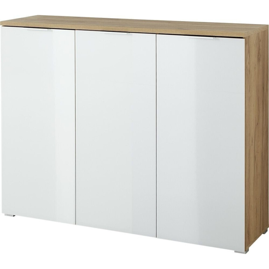 Schoenenkast Telde 134 cm breed - Navarra Eiken met wit Schoenenkast Telde 134 cm breed - Navarra Eiken met wit afbeelding 1