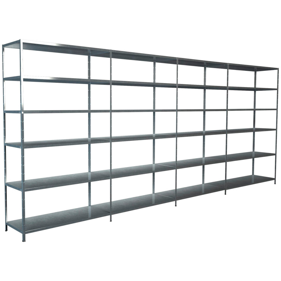 SCHULTE Regalwelt Stellingkast Montagesysteem basis- en 3x aanbouwkasten Metaal verzinkt, 2300x3800x500 mm, 24 planken afbeelding 1