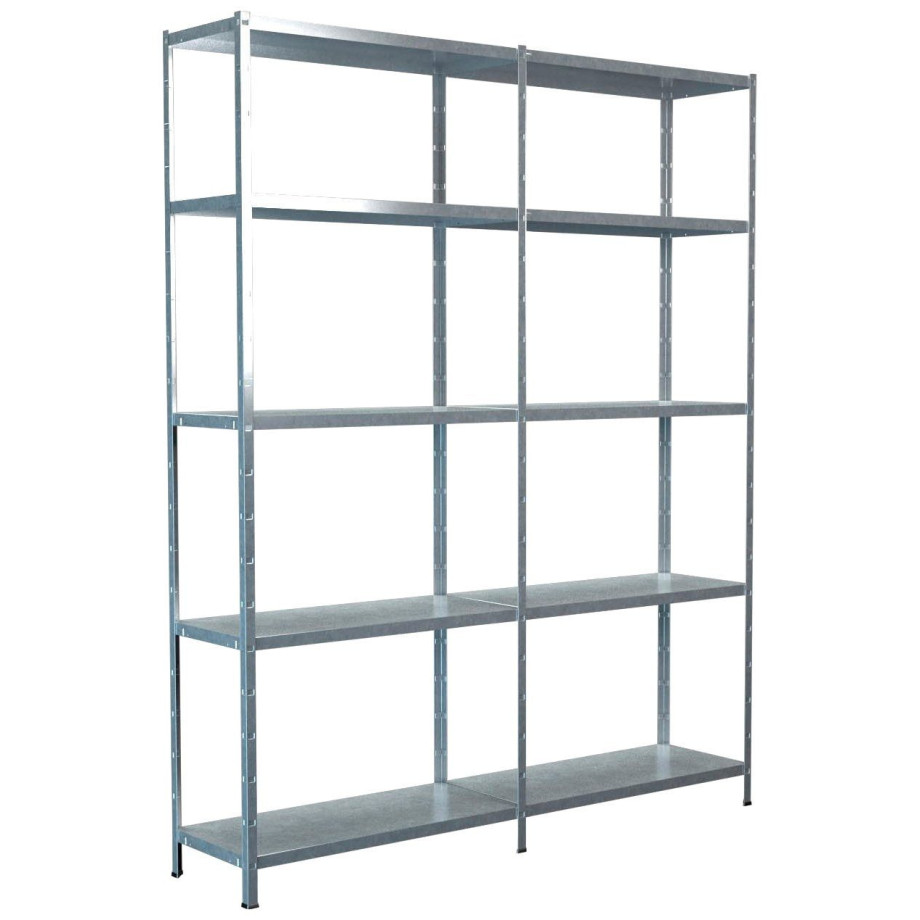 SCHULTE Regalwelt Stellingkast Montagesysteem basis- en aanbouwrek Metaal verzinkt, 2000x1600x350 mm, 10 planken afbeelding 1