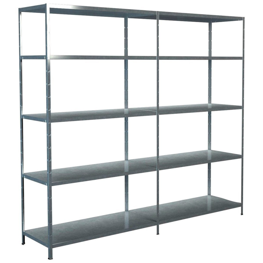 SCHULTE Regalwelt Stellingkast Montagesysteem basis- en aanbouwrek Metaal verzinkt, 2000x2200x500 mm, 10 planken afbeelding 1