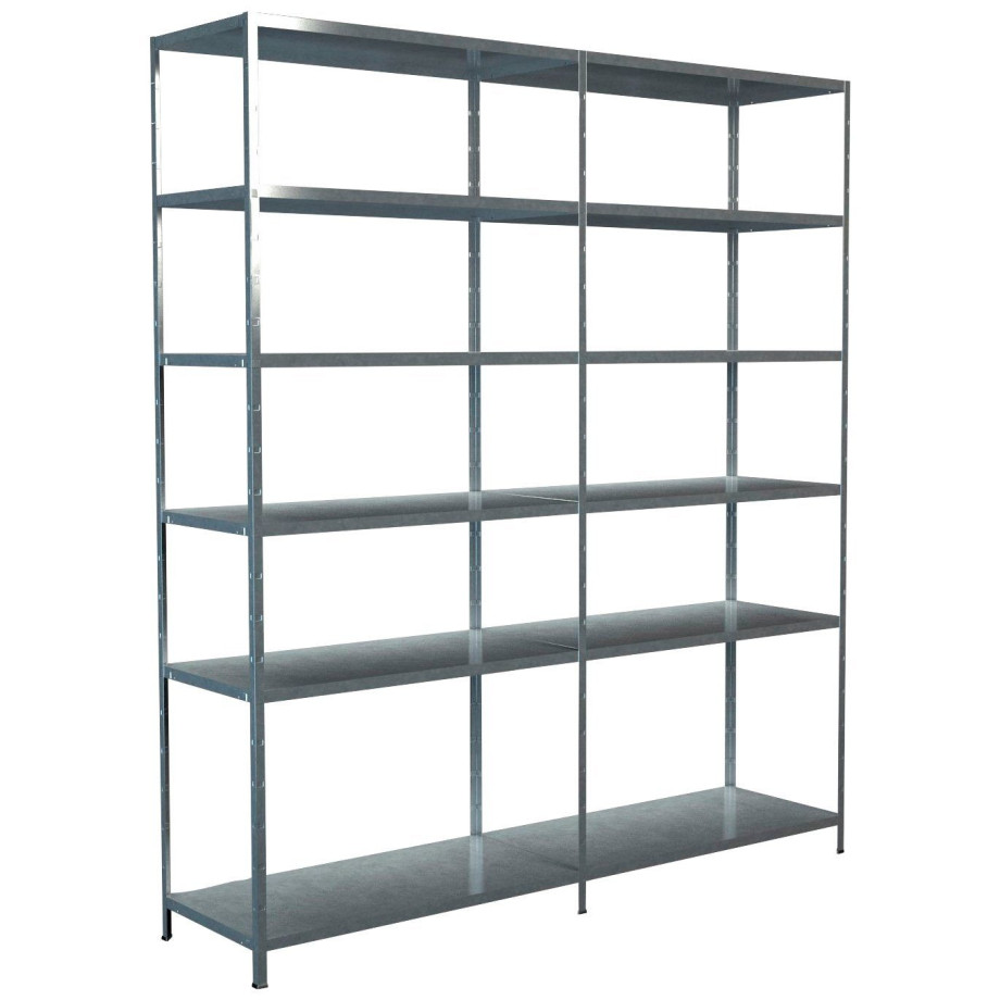 SCHULTE Regalwelt Stellingkast Montagesysteem basis- en aanbouwrek Metaal verzinkt, 2300x2000x500 mm, 12 planken afbeelding 1