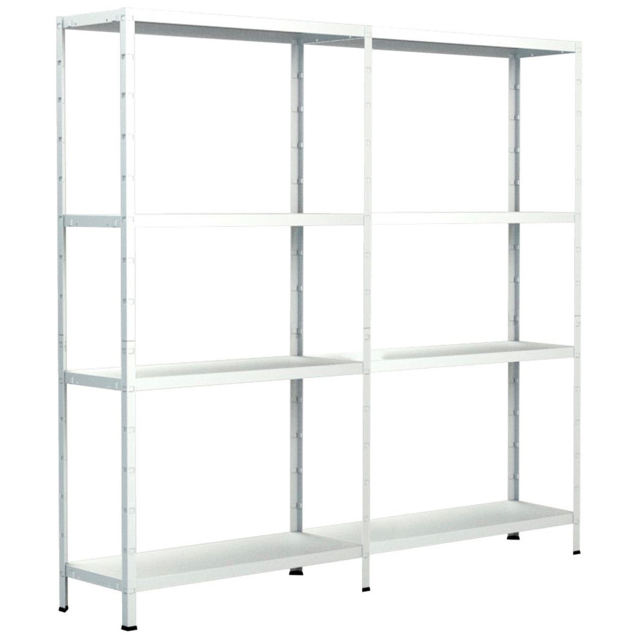 SCHULTE Regalwelt Stellingkast Montagesysteem basis- en aanbouwrek Metaal wit, 1800x2000x350 mm, 8 planken afbeelding 1