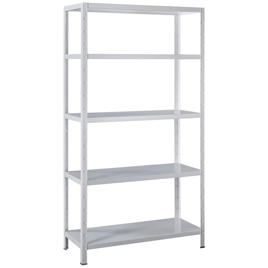 SCHULTE Regalwelt Stellingkast Montagesysteem basiskast Metaal wit, 2000x1000x350 mm, 5 planken afbeelding 1