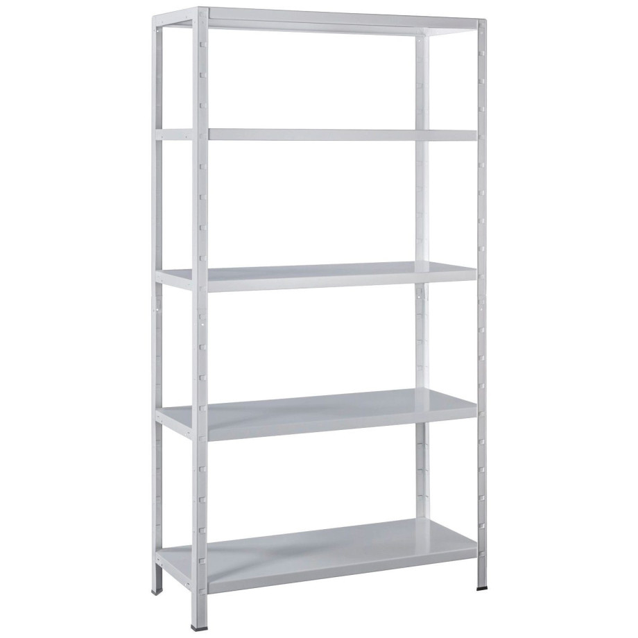 SCHULTE Regalwelt Stellingkast Montagesysteem basiskast Metaal wit, 2000x1000x500 mm, 5 planken afbeelding 1