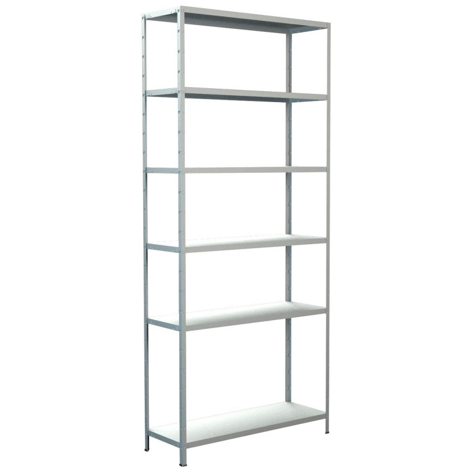 SCHULTE Regalwelt Stellingkast Montagesysteem basiskast Metaal wit, 2300x1000x350 mm, 6 planken afbeelding 1