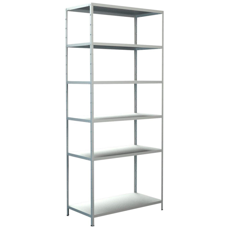 SCHULTE Regalwelt Stellingkast Montagesysteem basiskast Metaal wit, 2300x1000x500 mm, 6 planken afbeelding 1