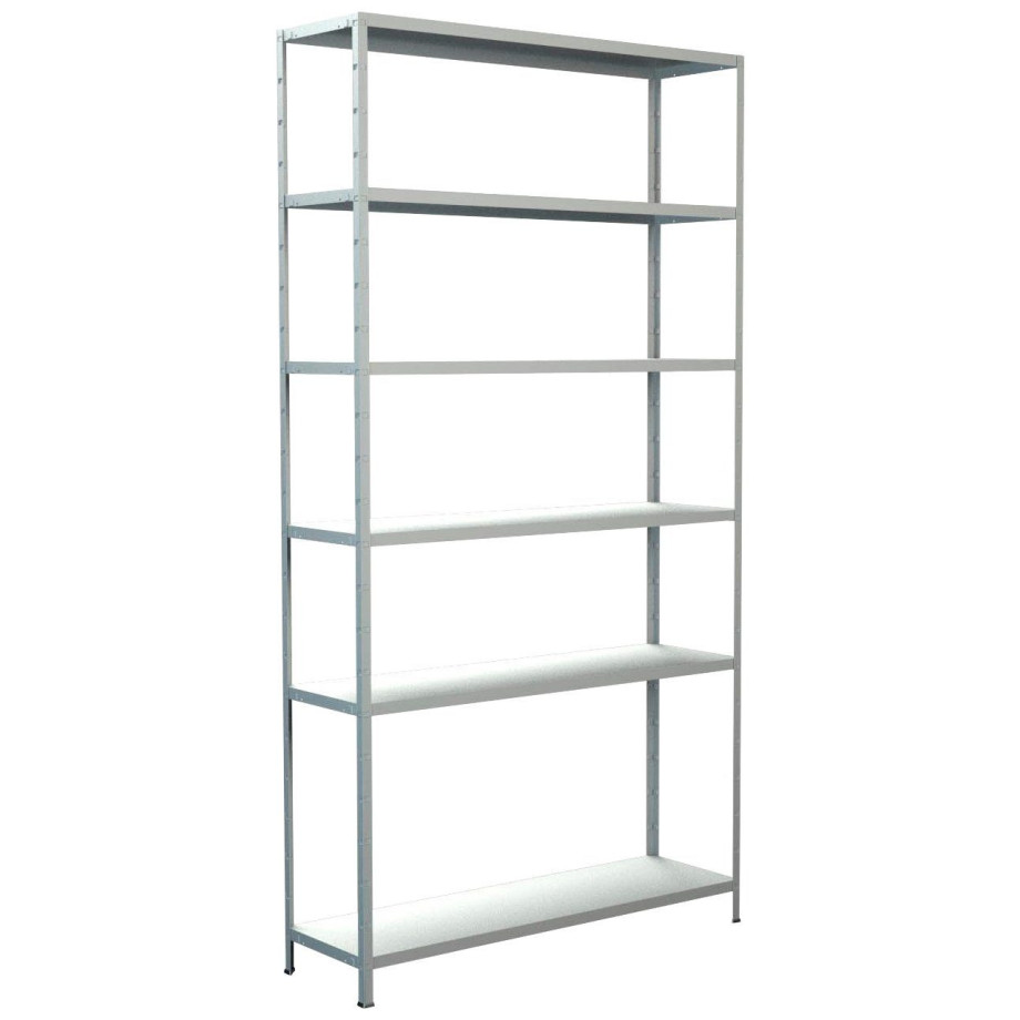 SCHULTE Regalwelt Stellingkast Montagesysteem basiskast Metaal wit, 2300x1200x350 mm, 6 planken afbeelding 1
