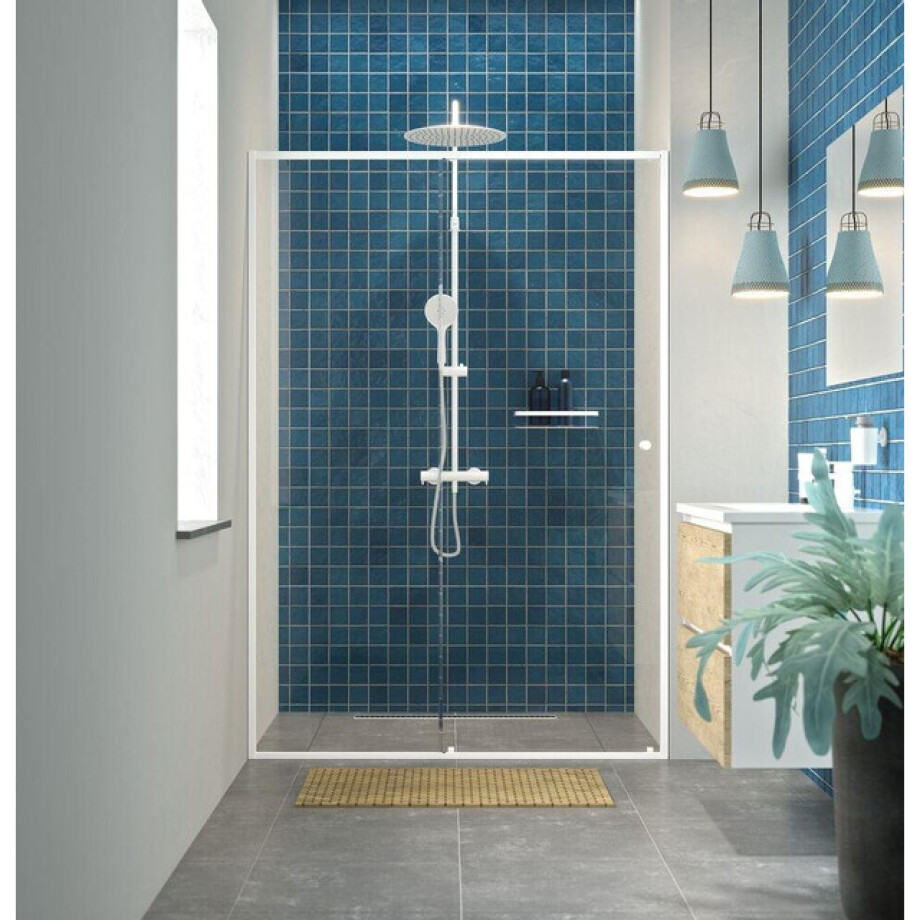 Sealskin Contour Schuifdeur voor nis 140x200 cm, 6 mm helder veiligheidsglas Mat wit CCD121406025100 afbeelding 1