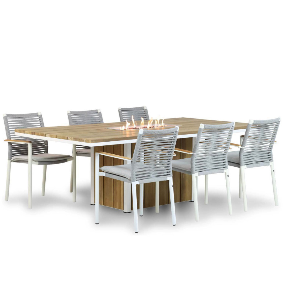 Santika Giovane/Seaside 220 cm dining tuinset 7-delig afbeelding 1