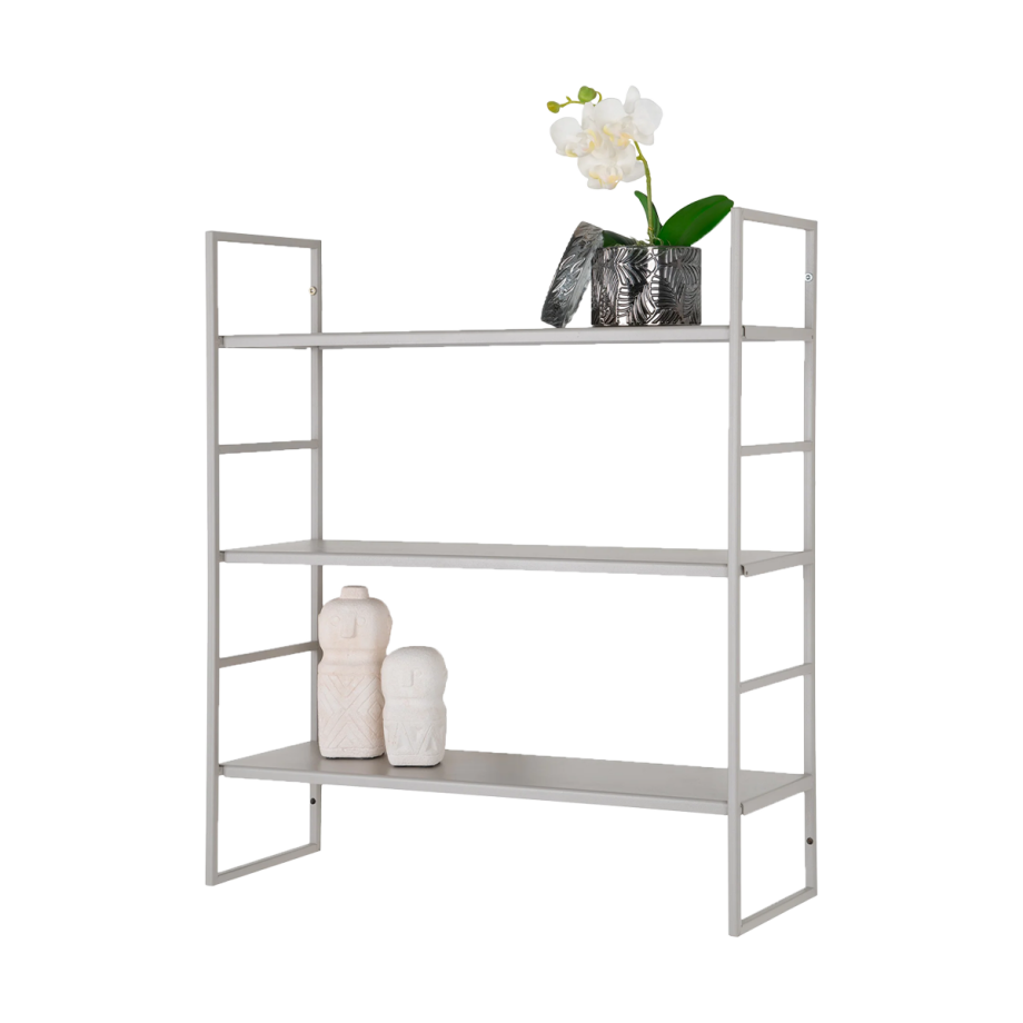 Sebas metalen wandrek lichtgrijs - 48 x 55 cm Sebas metalen wandrek lichtgrijs - 48 x 55 cm afbeelding 1