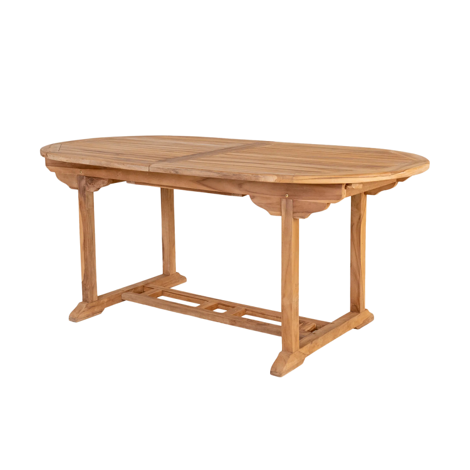 Seff teakhouten uitschuifbare tuin tafel naturel - 180 tot 240 x 90 cm afbeelding 1