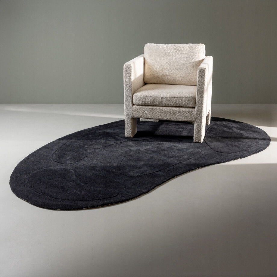 Nohr Organisch Vloerkleed 'Selicia' Wol, 175 x 290cm, kleur Zwart Nohr Organisch Vloerkleed 'Selicia' Wol, 175 x 290cm, kleur Zwart afbeelding 1