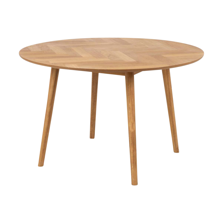 Senn houten eettafel naturel visgraat - Ø 120 cm afbeelding 1