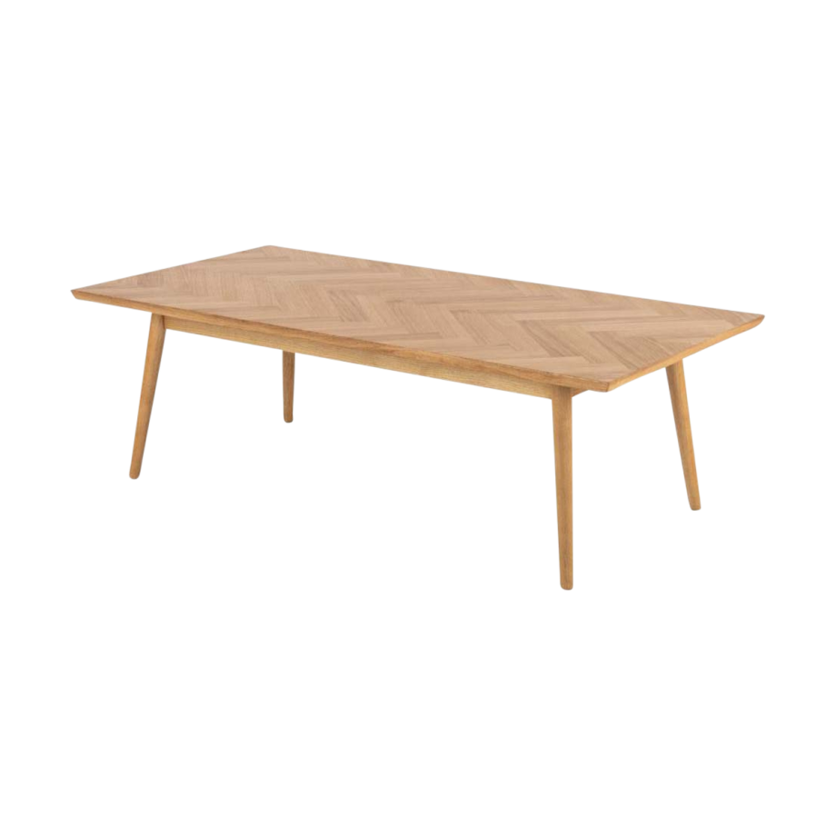 Senn houten salontafel naturel visgraat - 140 x 70 cm afbeelding 1