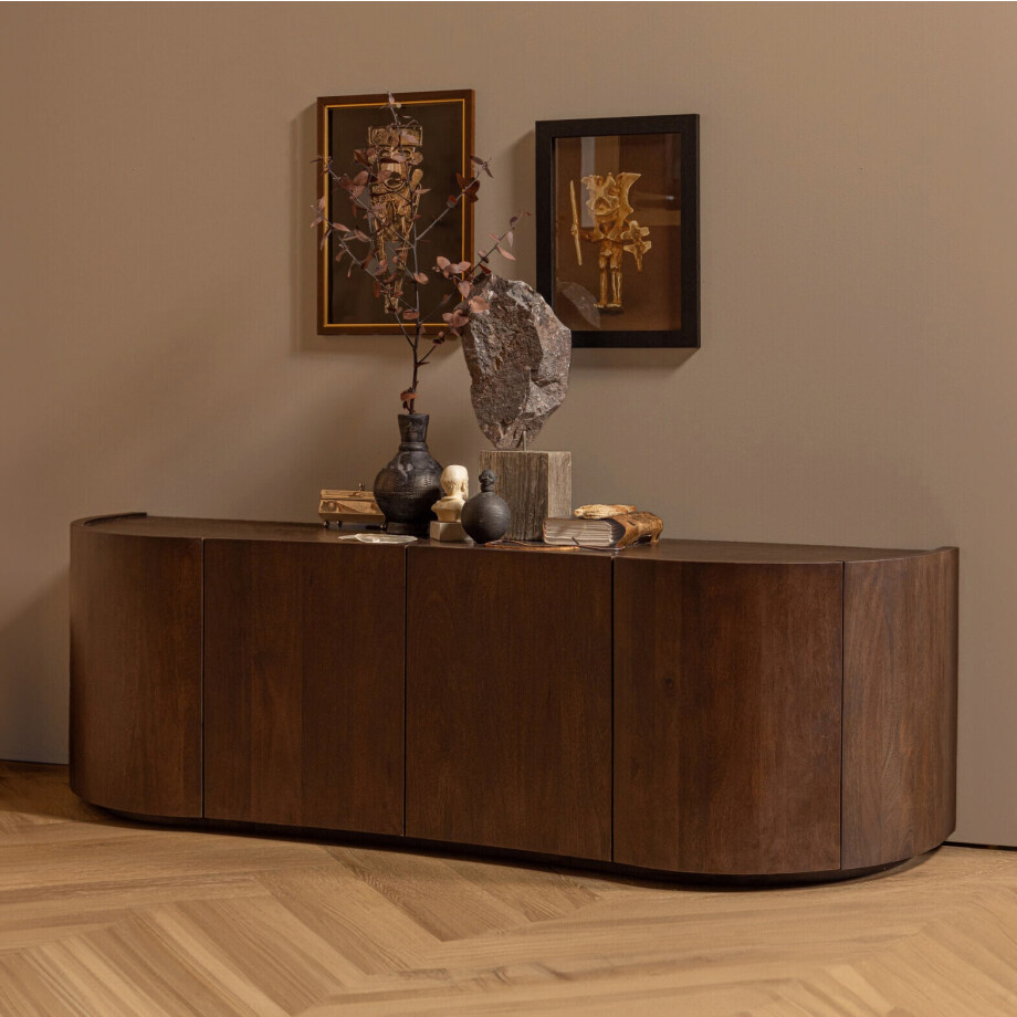 WOOOD Dressoir 'Sense' Mangohout, 160cm, kleur Walnoot afbeelding 1