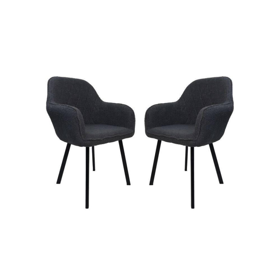 Set van 2 eetkamerstoelen Demi teddystof | HSM Collection afbeelding 1