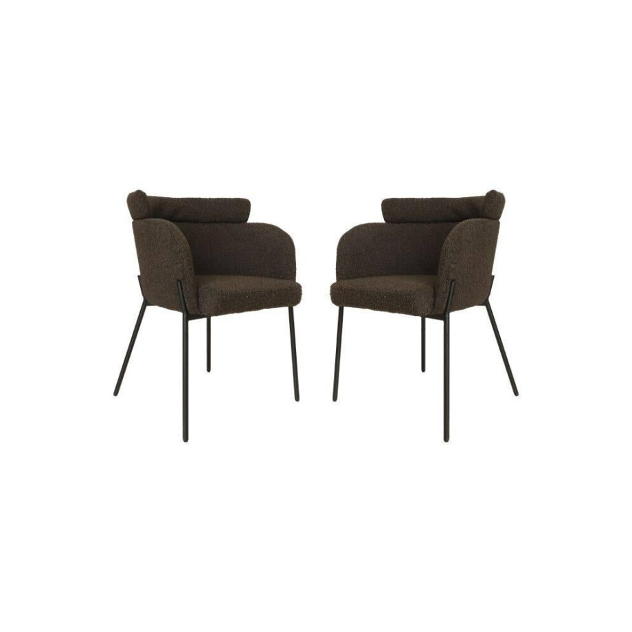 Set van 2 eetkamerstoelen Luca teddystof | HSM Collection afbeelding 1