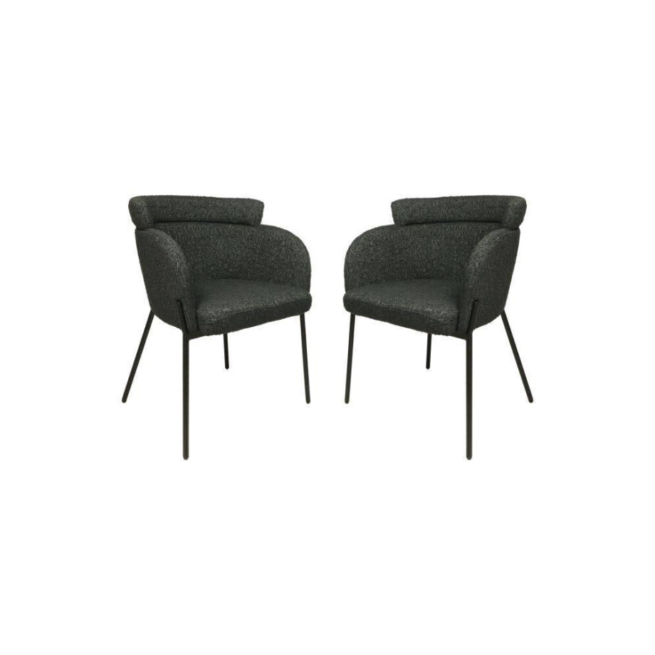 Set van 2 eetkamerstoelen Luca teddystof | HSM Collection afbeelding 1