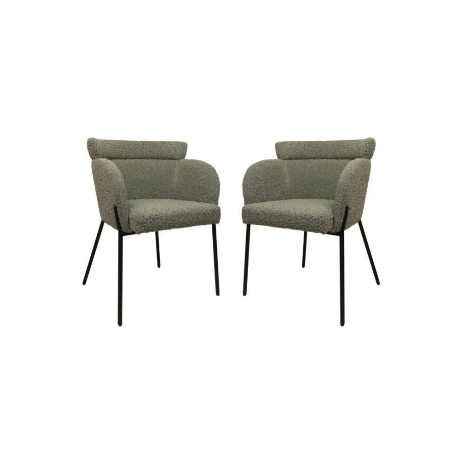 Set van 2 eetkamerstoelen Luca teddystof | HSM Collection afbeelding 1