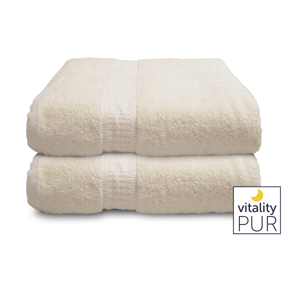 Set van 2 handdoeken Zand | Vitality Pur Set van 2 handdoeken Zand | Vitality Pur afbeelding 1