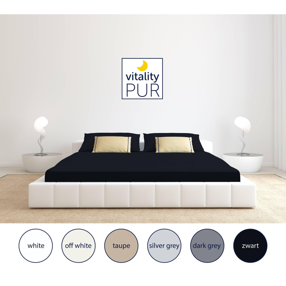 Set van 2 hoeslakens Jersey | Vitality Pur afbeelding 1