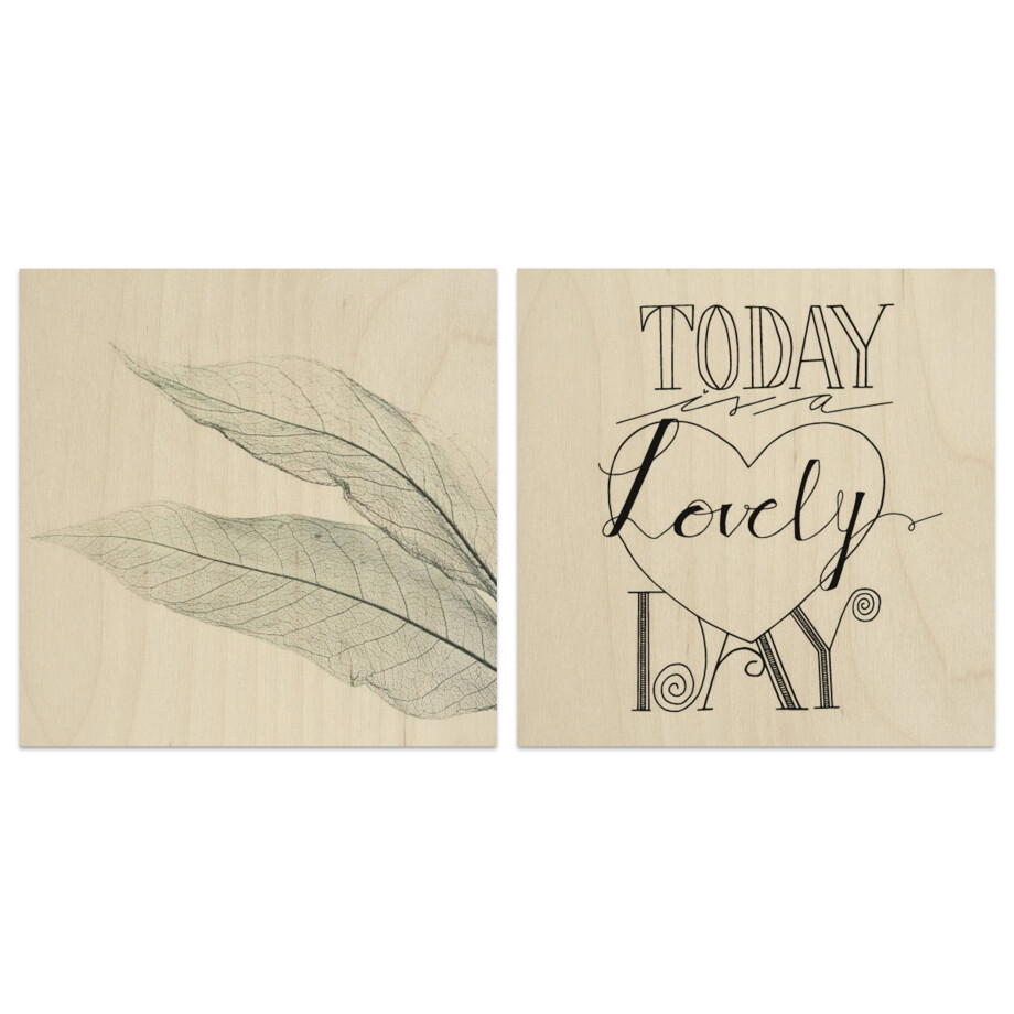 Set van 2 houtprints Today en Light Leaf | Orangewallz afbeelding 1
