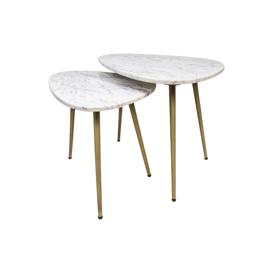 Set van 2 salontafels Marseille marmer | HSM Collection afbeelding 1