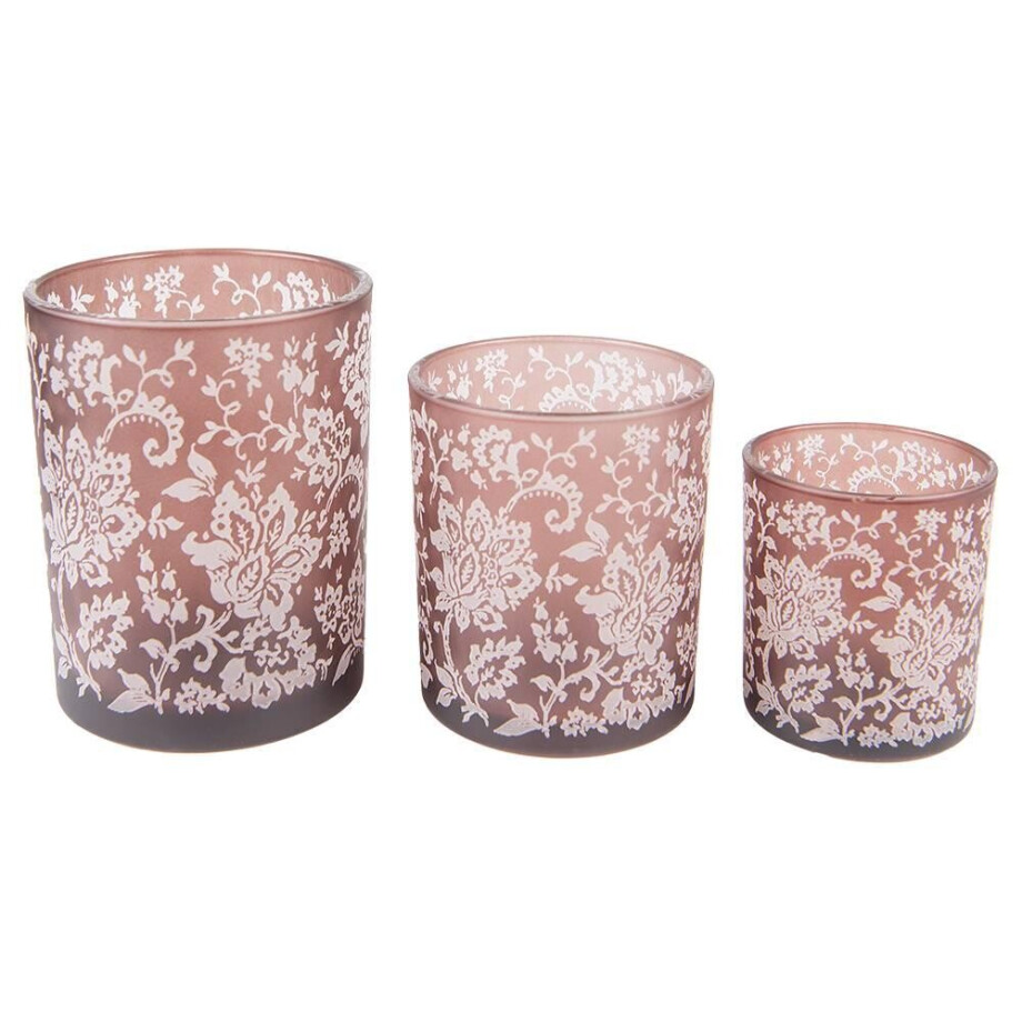 Set van 3 waxinelichthouders Basel | Clayre & Eef afbeelding 1