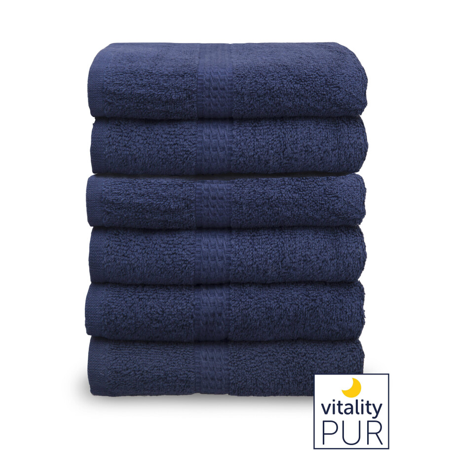 Set van 6 handdoeken Marine | Vitality Pur Set van 6 handdoeken Marine | Vitality Pur afbeelding 1