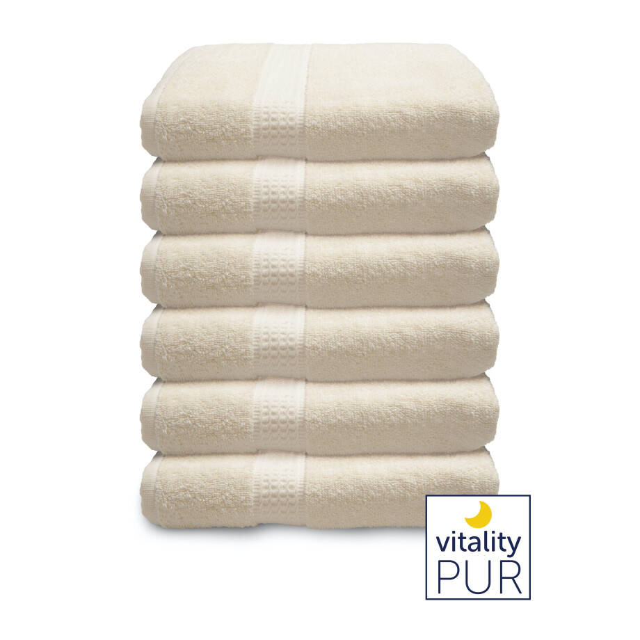 Set van 6 handdoeken Zand | Vitality Pur afbeelding 1