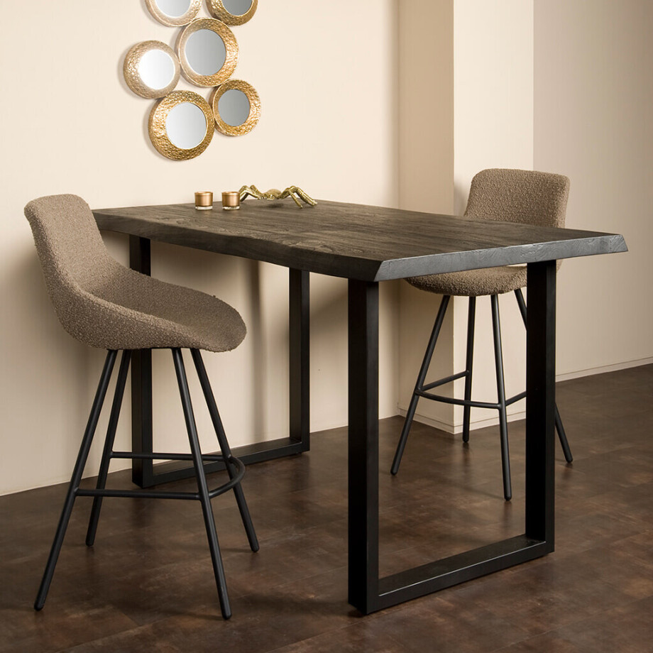 Tower Living Boomstam Bartafel 'Ultimo' Acaciahout, 160 x 90cm, kleur Zwart afbeelding 1