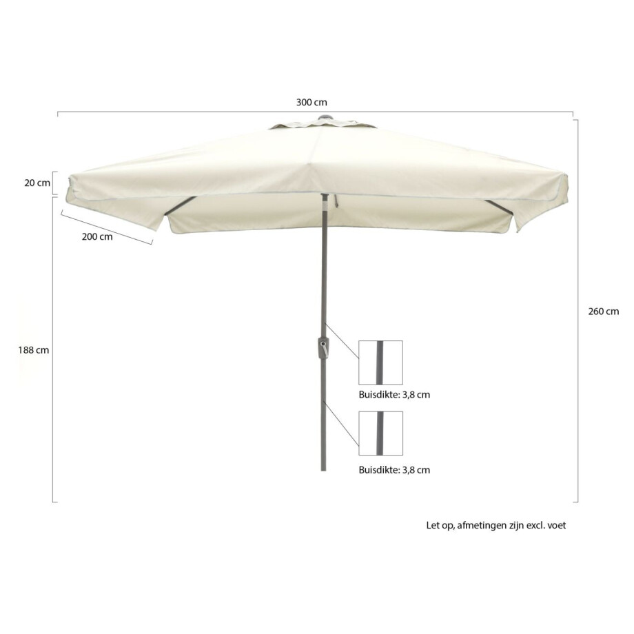 Shadowline Aruba parasol 300x200cm - Laagste prijsgarantie! Shadowline Aruba parasol 300x200cm - Laagste prijsgarantie! afbeelding 1