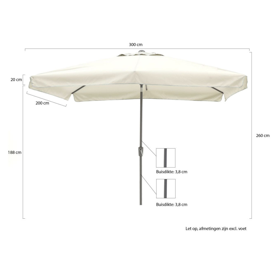 Shadowline Aruba parasol 300x200cm - Laagste prijsgarantie! afbeelding 1