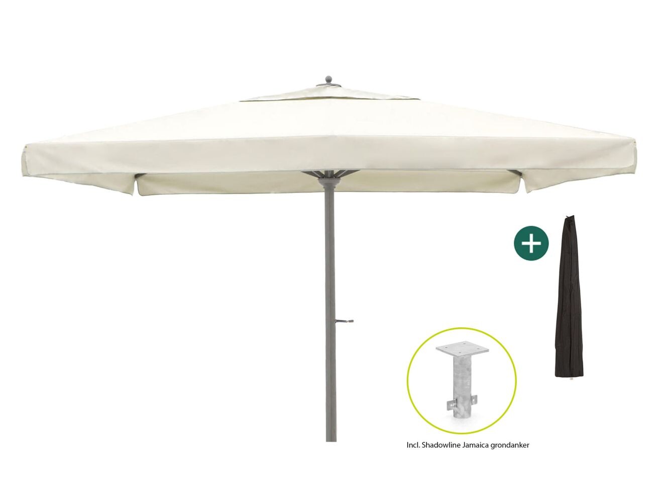 Shadowline Java parasol 450x450cm - Laagste prijsgarantie! afbeelding 1
